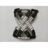 Peigne cheveux perles decoratives noires et blanches