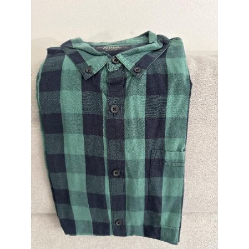 Chemise homme à carreaux bleu et vert taille M marque Pull&Bear 