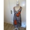Robe caroll - gris noir orange - taille 38