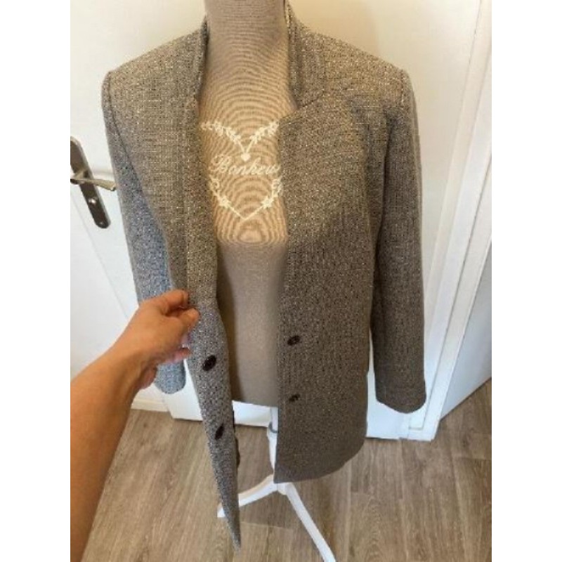 Veste longue camaieu - grise - taille 40