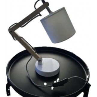 Lampe blanche et bois