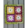 TABLEAU 4 FLEURS - SOPHIE FERAUD - 30 x 30 cm