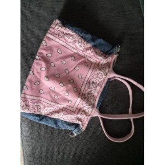 SAC BANDANA BLEU / ROSE
