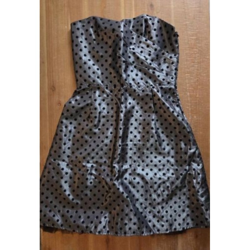 Robe de soirée bustier grise à points noirs NAFNAF  neuve taille 38