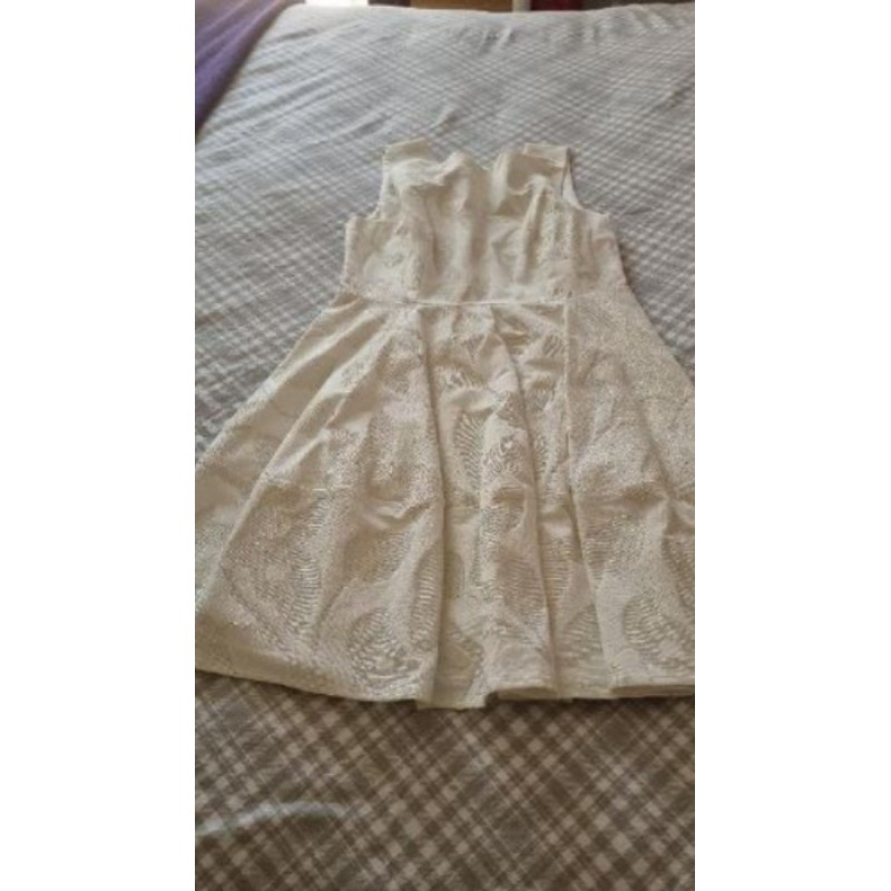 Robe blanche pailletée Etam T 40