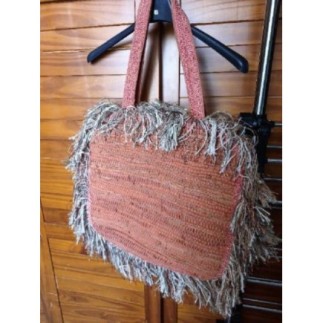 Sac orange ALEX LAX à franges
