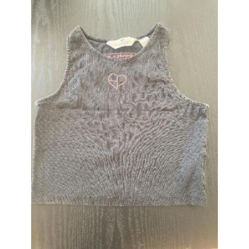 Débardeur noir H&M « Black Pink » taille 10-12 ans