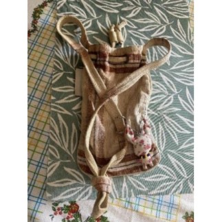 petit sac 1 poche Bolivien avec motifs beige-marron