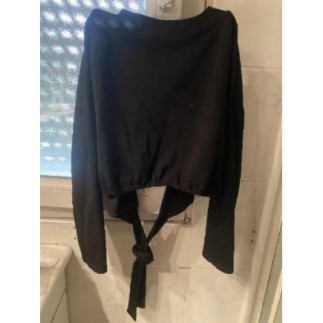 gilet noir manches longues avec un nouage croisé derrière femme taille S 
