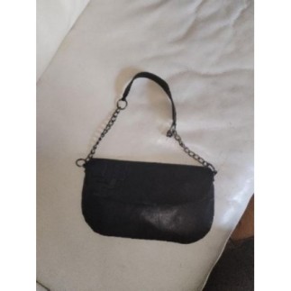 Sac pochette cuir noir naf...