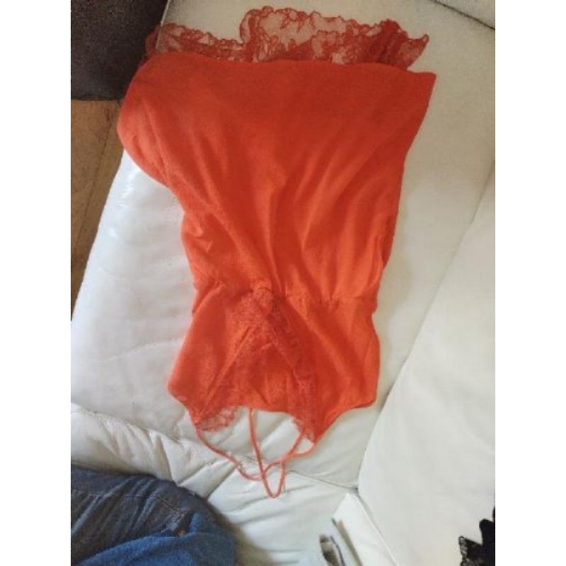 Robe orange 36/38 Les fées de bengale 100 %soie neuve étiquette Made in France 