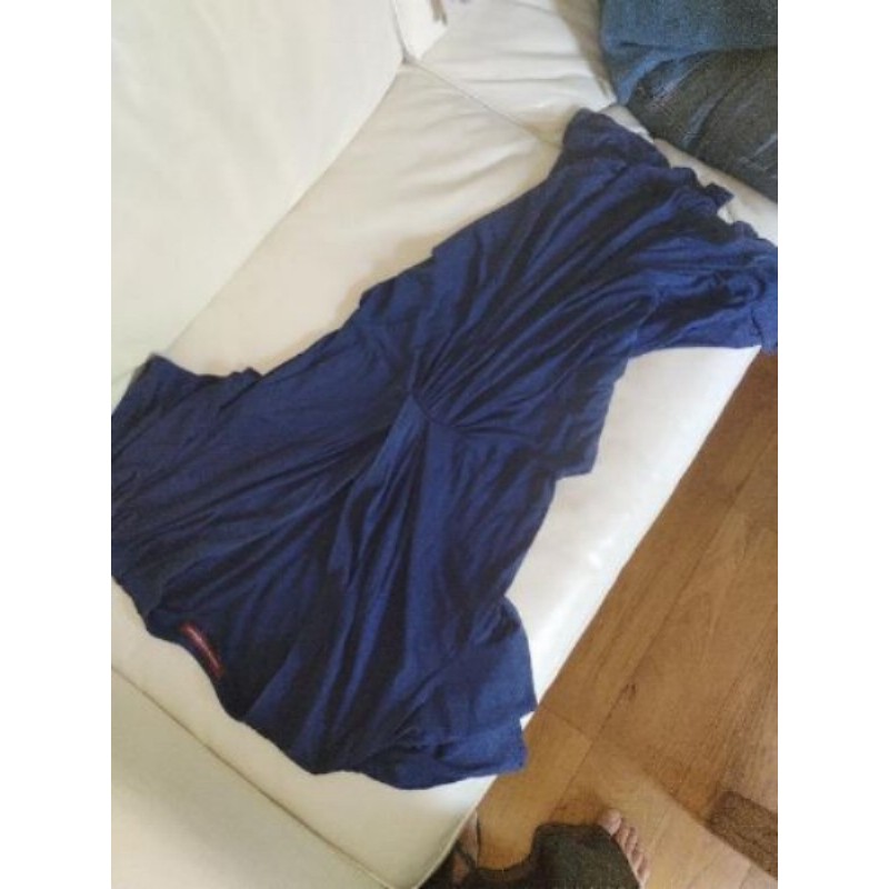 Robe comptoir des cotonnier XS mais plutôt 38-40 drapée mi longue bleue 