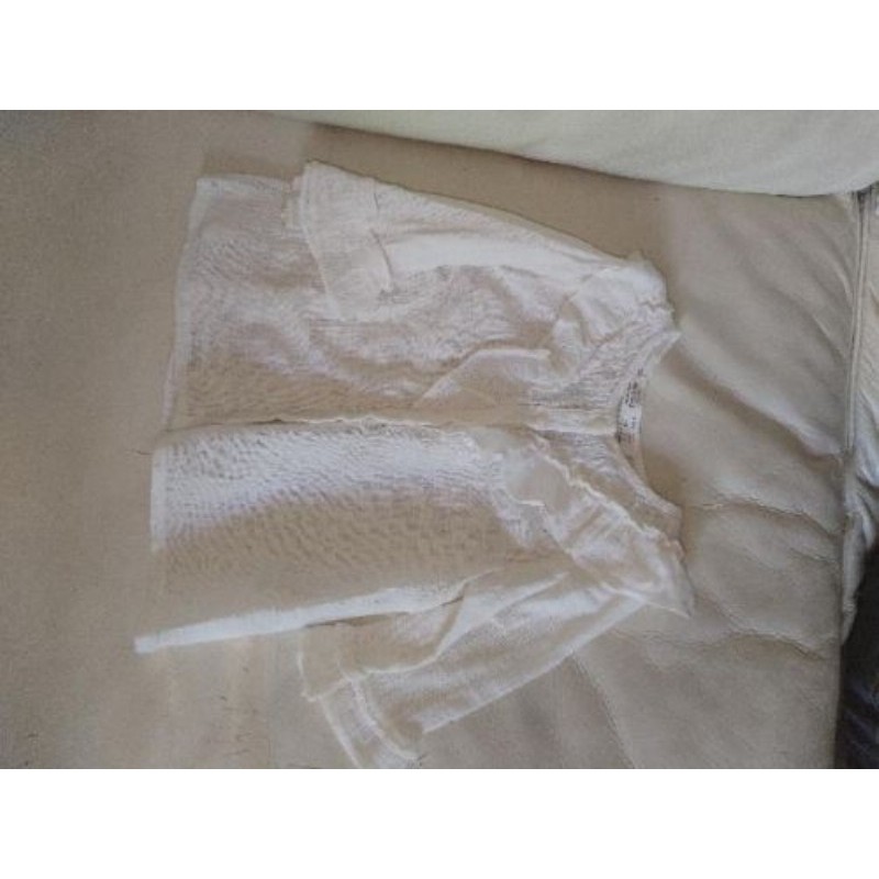 Chemisier 3-4ans zara coton flammé blanc 