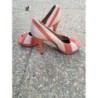 Chaussures cuir talon beige et orange p 40