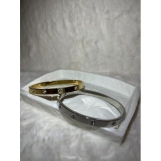 Bracelet jonc avec stras | Acier Inoxydable