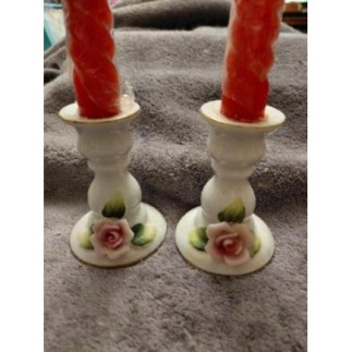 2 bougeoir en porcelaine +...