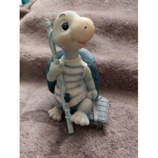 Tortue bleu en résine 