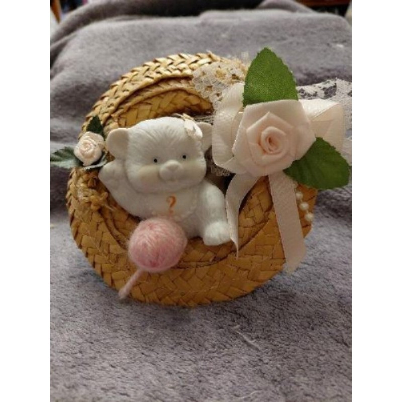 Nounours rose dans chapeaux 