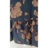 Robe fond bleu fleurs bordeaux  neuve T. 40