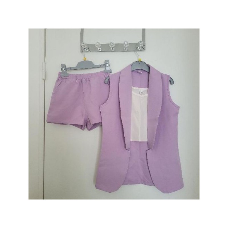 Ensemble short violet-  130cm (9 ans)