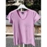 Tee-shirt couleur parme avec brillants marque 123 taille 34/36