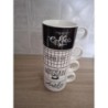 Lot de 4 tasses blanches et noires maisons du monde