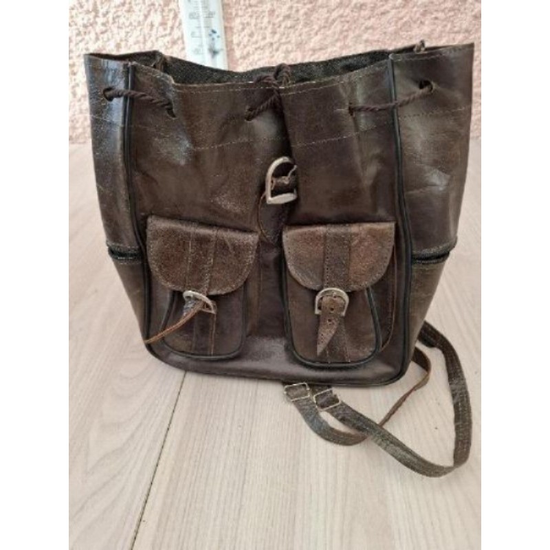 Sac a dos cuir brun souple