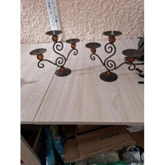 Chandelier fer et pierre