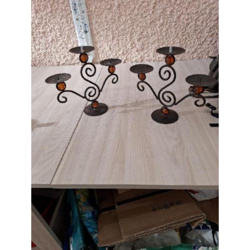 Chandelier fer et pierre