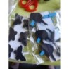 12 Marque place oiseaux et papillons gris et turquoise 