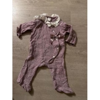 Pyjama violet blanc bebe 1/3M