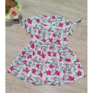 robe blache fleuri rose...