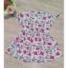 robe blache fleuri rose avec feuilles, fille 5ans  