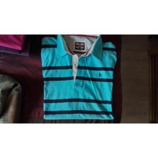 Polo Cricket & Co turquoise rayé noir T XL