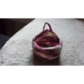 Lot 3 petits paniers au crochet fait main