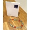 Bracelet LEONARDO perles de verre colori vert et orange