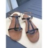 Sandales cuir noir vernis taille 41 marque Les tropéziennes