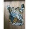 Tunique  motif blan bleu jaune 