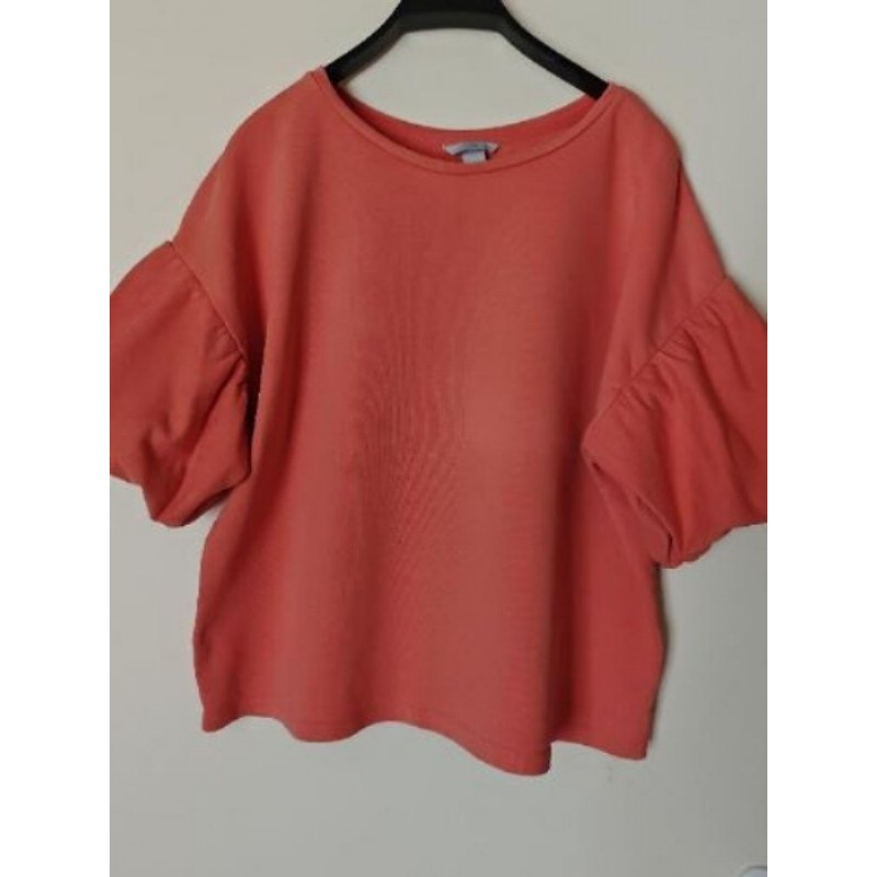 Sweat manche ballon corail T.XL