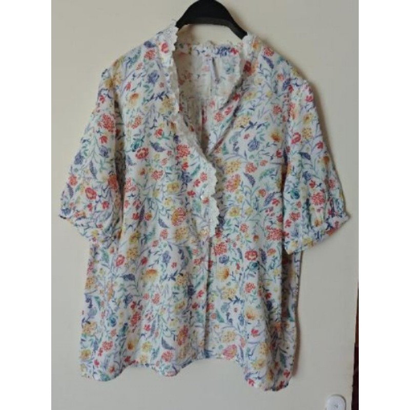 Chemisier à fleurs en coton Blancheporte T 46