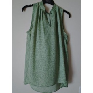 Top vert à fleurs T. XL
