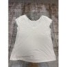 Tee-shirt manches courtes avec dentelle beige - taille M