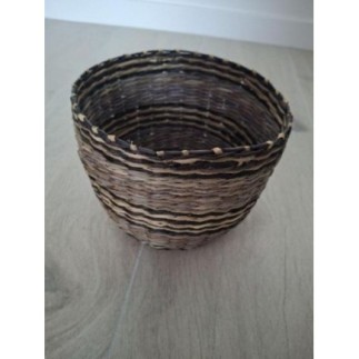 Cache pot rotin noir 