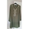 Robe coton vert amande  déco  blanc . NEUVE JAMAIS  PORTÉE he T L
