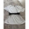 Tee-shirt blanc avec ceinture noire Jennyfer - taille M