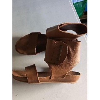 SPARTIATES MARRON CUIR TAILLE 37