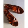 SANDALES KONAI CUIR MARRON TAILLE 37