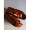 SANDALES KONAI CUIR MARRON TAILLE 37