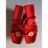 SANDALES VIC MATIÉ COMPENSÉES ROUGE CUIR TAILLE37 