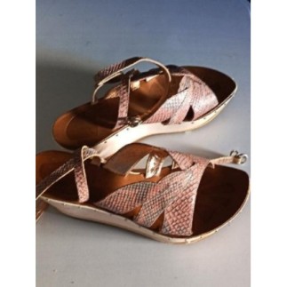 SANDALES COMPENSÉES ROSÉ VIC MATIÉ CUIR TAILLE 37